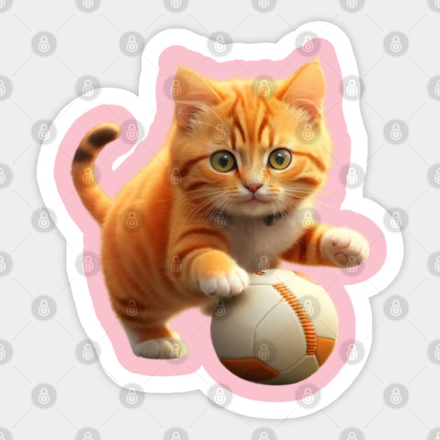 Cat is playing football Sticker by MagicHub